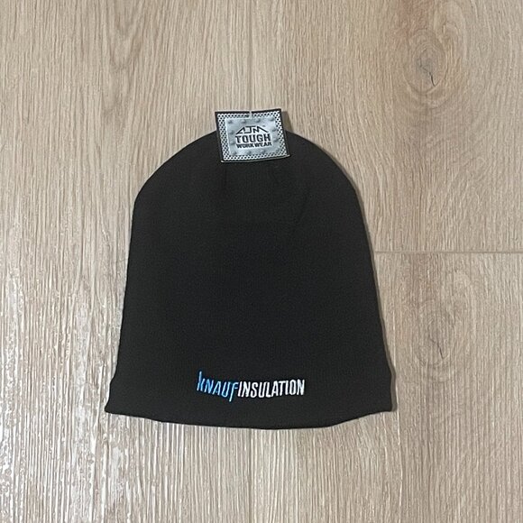 TOUGH WORKWEAR | Black Knit Fleece-Lined Toque | KNAUF INSULATION Branded - Picture 1 of 1
